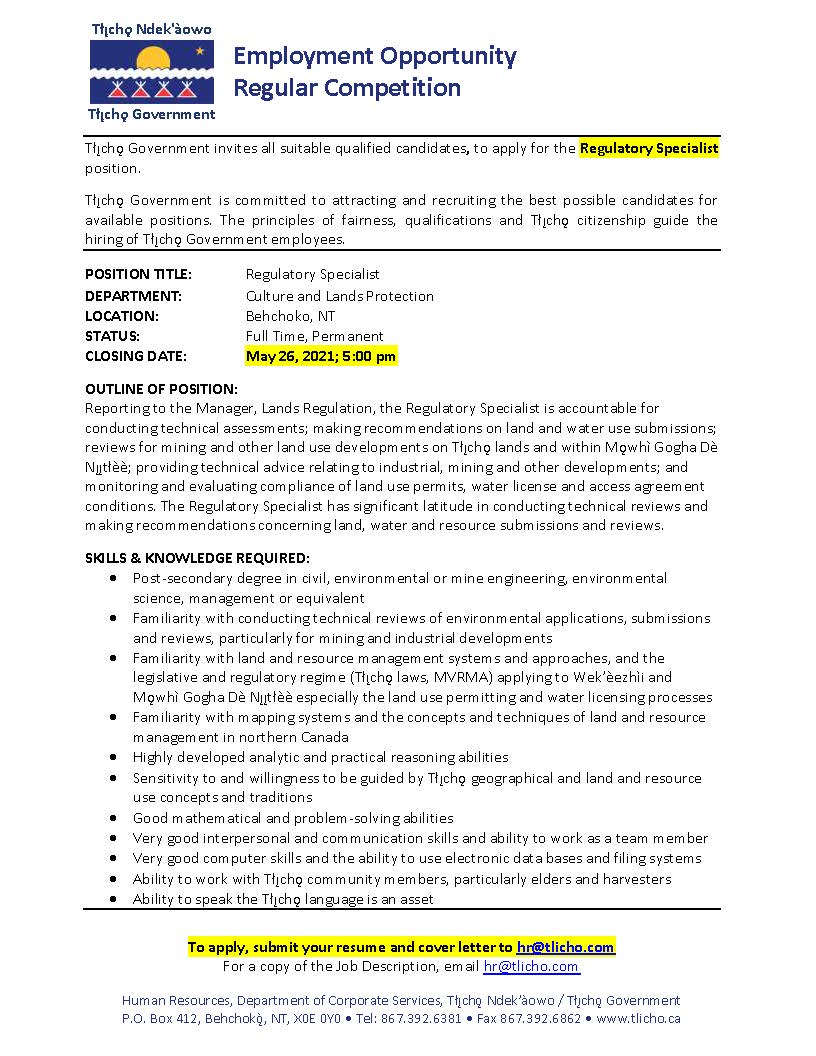 Regulatory Specialist 