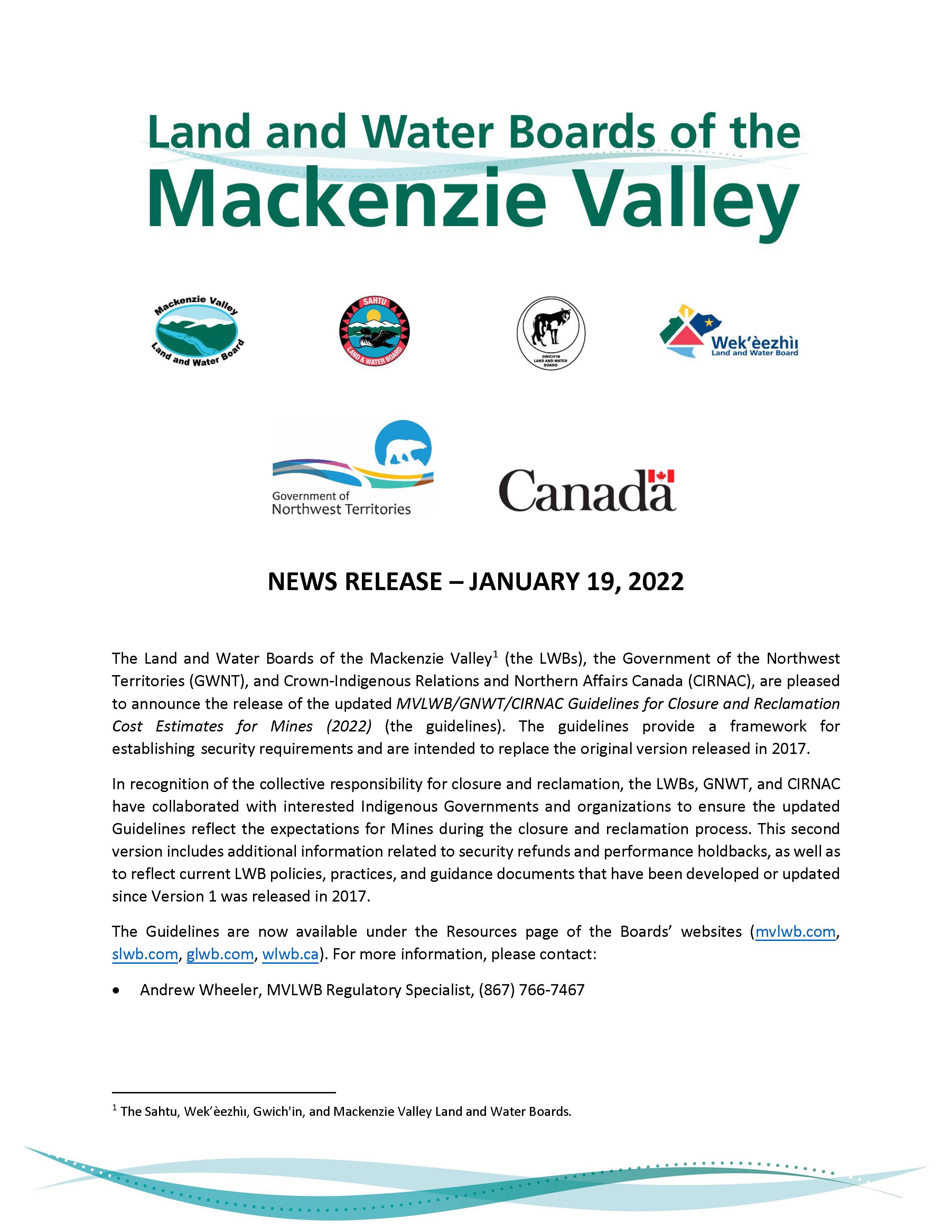 LWB Closure Cost Guidelines News Release